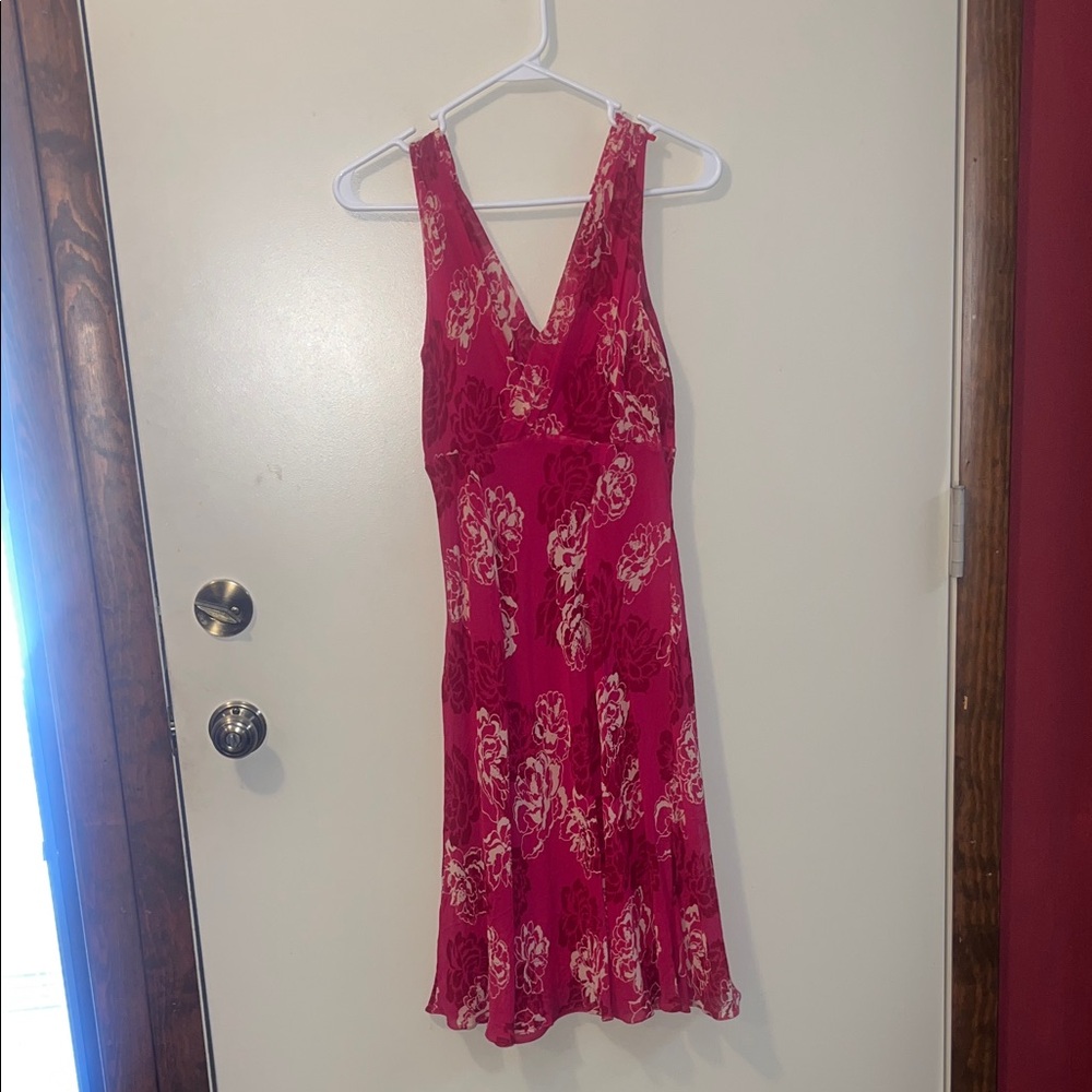 Ann Taylor Pink Floral Midi Dress